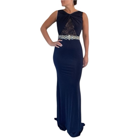 Jovani Evening Gown Midnight Blue - Picture 1 of 7